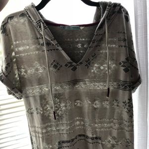 Textured, printed poncho type top